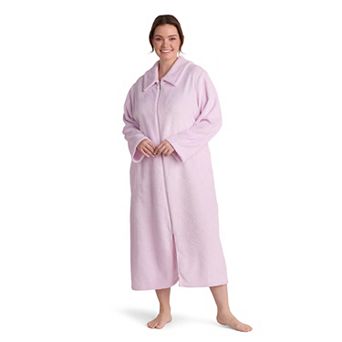 Plus Size Miss Elaine Essentials French Fleece Long Robe