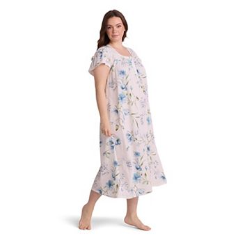 Plus Size Miss Elaine Essentials Silky Knit Long Gown