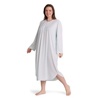 Plus Size Miss Elaine Essentials Honeycomb Long Nightgown
