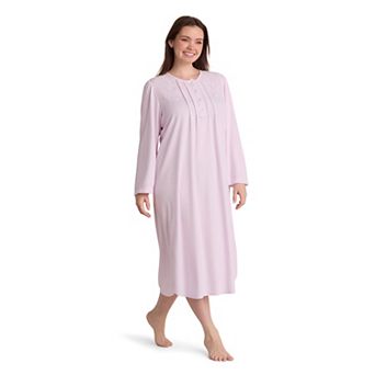 Plus Size Miss Elaine Essentials Honeycomb Long Nightgown