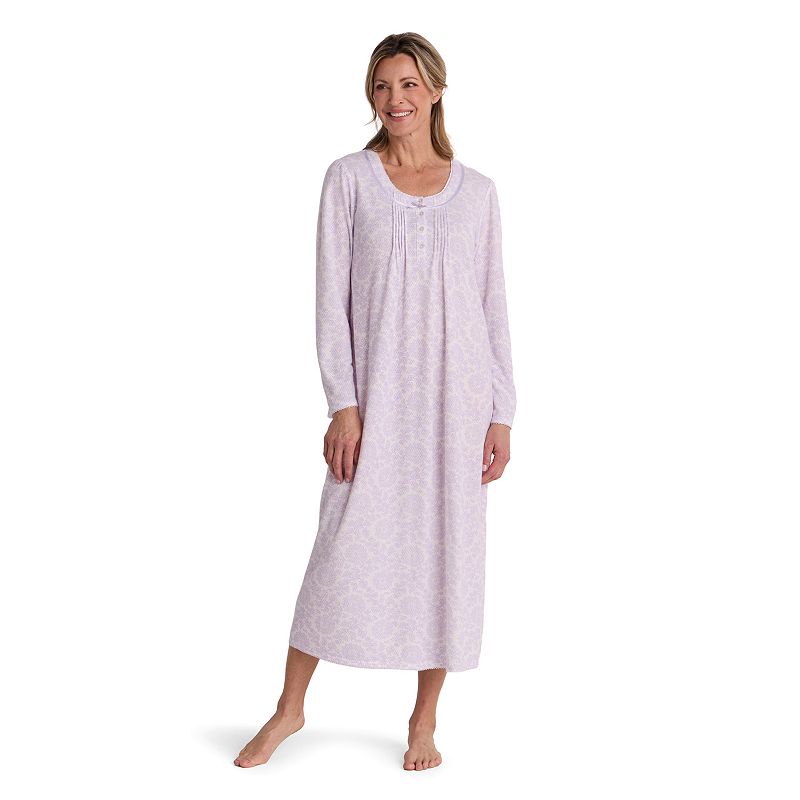 Petite Miss Elaine Essentials Honeycomb Long Nightgown, Women's,
