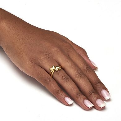 PalmBeach Jewelry 14k Yellow Gold-plated Double Heart Ring