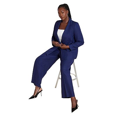 ELOQUII Women's Plus Size Pinstripe Blazer