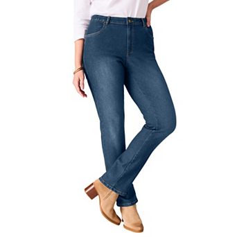 Woman Within Plus Size Stretch Bootcut Clean Jeans