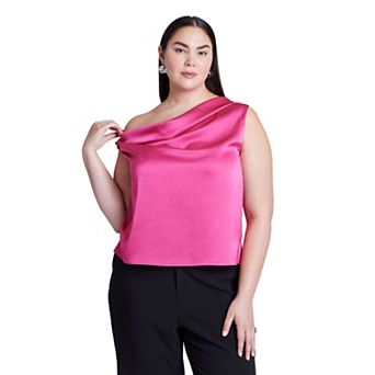 ELOQUII Women's Plus Size Twisted Satin Top
