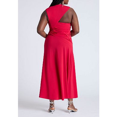 ELOQUII Women's Plus Size Peekaboo Back Dress