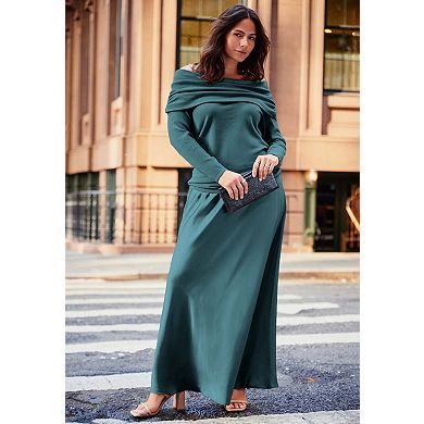 Avenue Women's Plus Size Off Shoulder Long Sleeve Sweater