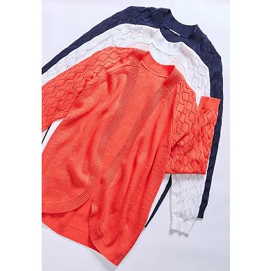 Catherines Women's Plus Size Shaker Stitch Cocoon Cardigan