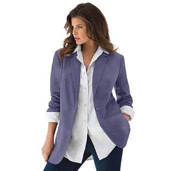 Roaman's Women's Plus Size Relaxed Boyfriend Blazer