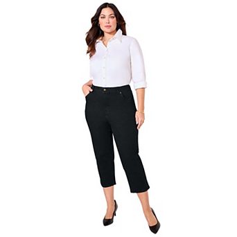 Catherines Women's Plus Size Petite Right Fit Curvy Jean Capri