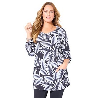 Catherines Women's Plus Size Suprema Patch Pocket Tunic