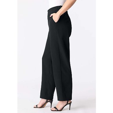 Roaman's Women's Plus Size Bi-Stretch Wide Leg Pant