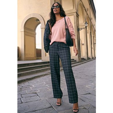 Roaman's Women's Plus Size Bi-Stretch Wide Leg Pant