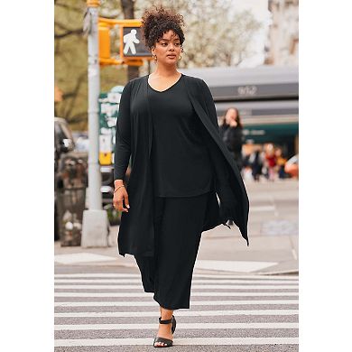Avenue Women's Plus Size Duster Cardigan
