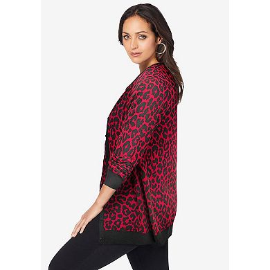 Jessica London Women's Plus Size Fine Gauge Button-Front Cardigan