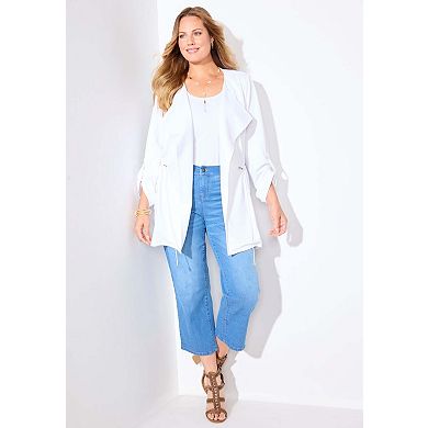 Catherines Women's Plus Size Ponte Utility Jacket