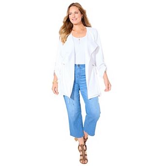 Catherines Women's Plus Size Ponte Utility Jacket