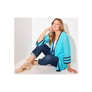 Catherines Women's Plus Size Bell Sleeve Open-Front Cardigan