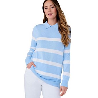 Jessica London Women's Plus Size Pullover Collared Polo Sweater