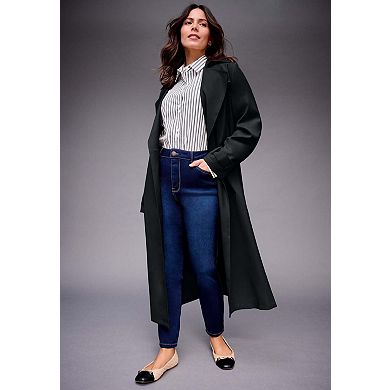 Avenue Women's Plus Size Belted Trench Coat