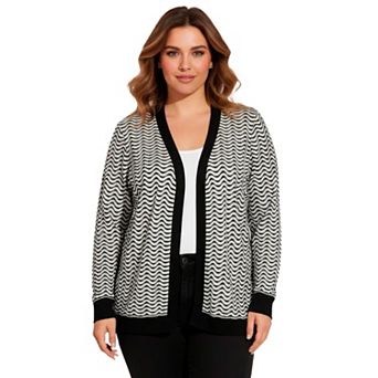 Avenue Women's Plus Size Poet Sleeve Open Cardigan Sweater
