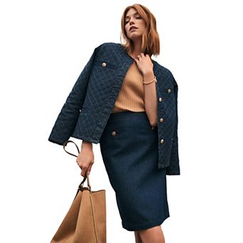 Jessica London Women's Plus Size Classic Cotton Denim Short Skirt