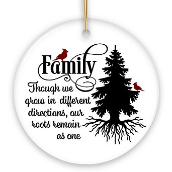 Lovely Family Quote Christmas Ornament, Circle