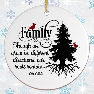 Lovely Family Quote Christmas Ornament, Circle