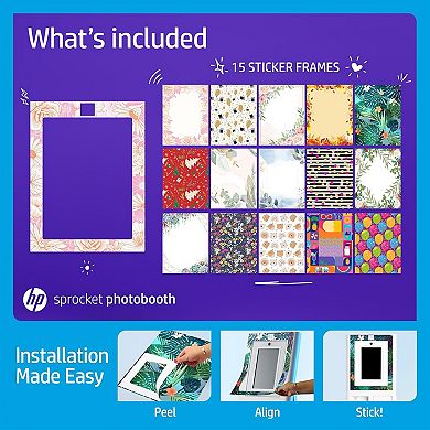 HP Decorative Stickers Frames, Custom Adhesive Frame Stickers Only for the HP Sprocket Photobooth