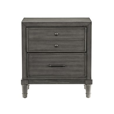 Wittenberry Asian Hardwood Nightstand in Gray