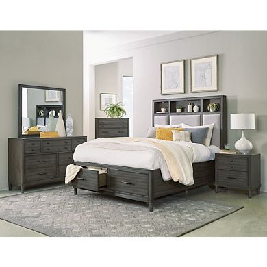 Wittenberry Asian Hardwood Nightstand in Gray