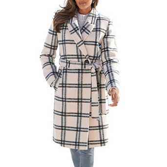 Lascana Women's Checkered Lapel Collar Coat