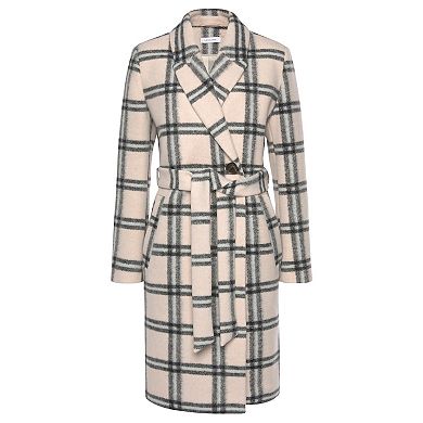 Lascana Women's Checkered Lapel Collar Coat