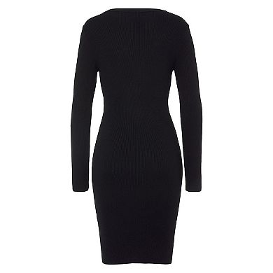 Lascana Women's Long Sleeve Fitted Sweater Dress