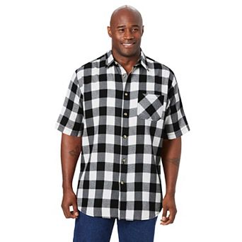 KingSize Men's Big & Tall Short Sleeve Flannel Shirt