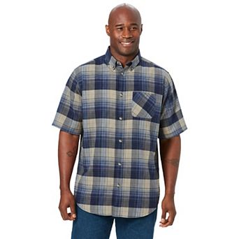 KingSize Men's Big & Tall Short Sleeve Flannel Shirt