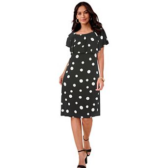 Roaman's Women's Plus Size Convertible Flounce Dress