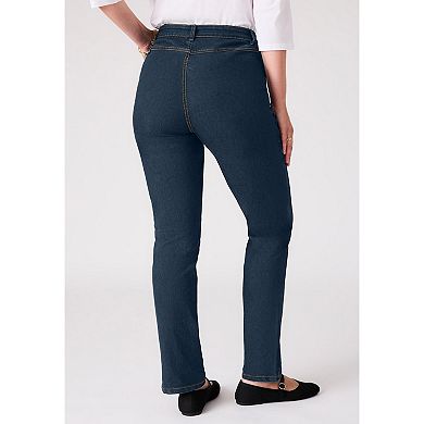 Woman Within Plus Size Stretch Straight-Leg Clean Jeans