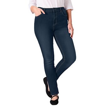 Woman Within Plus Size Stretch Straight-Leg Clean Jeans