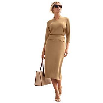 Jessica London Women's Plus Size Perfect Ease Midi Skirt