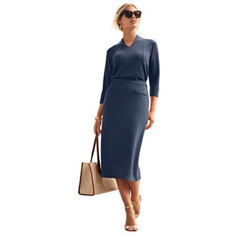 Jessica London Women's Plus Size Perfectease Midi Skirt