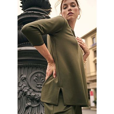 Jessica London Women's Plus Size Perfect Ease A-Line Collared Top