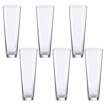 Clear Glass Conical Centerpiece Vase for Flowers or Branches - Set of 6