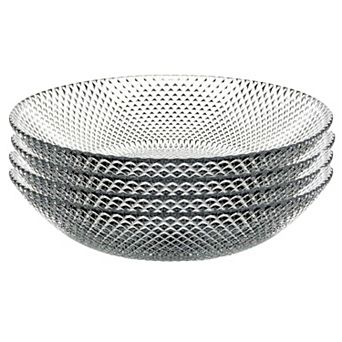 Round Clear Glass Bowl 8" Microwave and Oven Safe - Set of 4