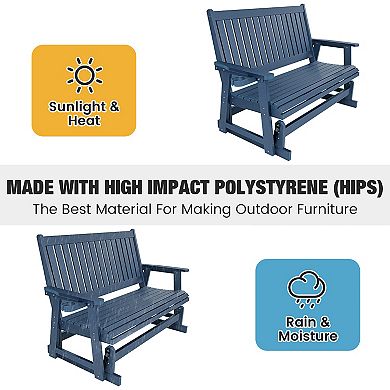 3-Seater Extra Large HIPS Balcony Rocking Chair with Cup Holder