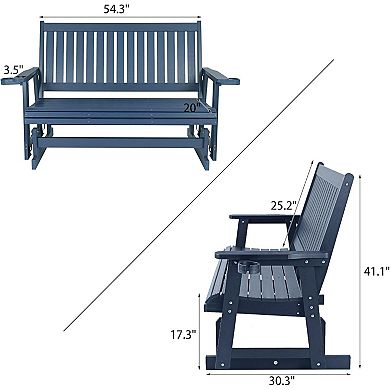 3-Seater Extra Large HIPS Balcony Rocking Chair with Cup Holder