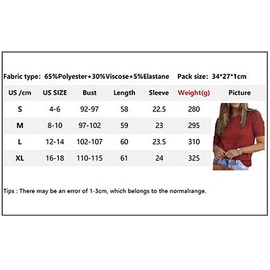 Women's Crochet Knit Top Short Sleeve Hollow Sweater Boho Chic Blouse