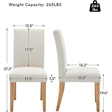 IDEALHOUSE Dining Chairs Set Wing Back Linen Upholstered