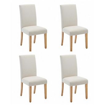 IDEALHOUSE Dining Chairs Set Wing Back Linen Upholstered