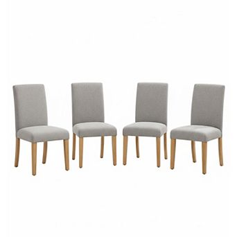 IDEALHOUSE Dining Chairs Set Wing Back Linen Upholstered